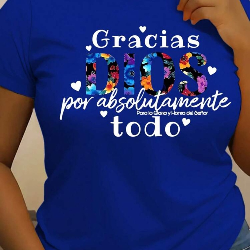 SHEIN Blue Graphic Tee